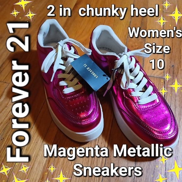 Forever 21 Shoes - 💖Forever 21 Magenta💖 Metallic Platform Sneakers